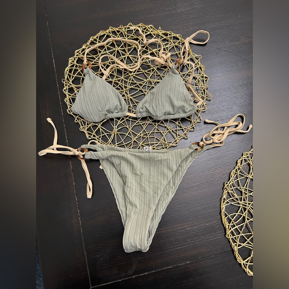 SOLY HUX Bikini Sets for Women 2 Piece Swimsuit Sexy High Cut Spaghetti Strap - Picture 5 of 6